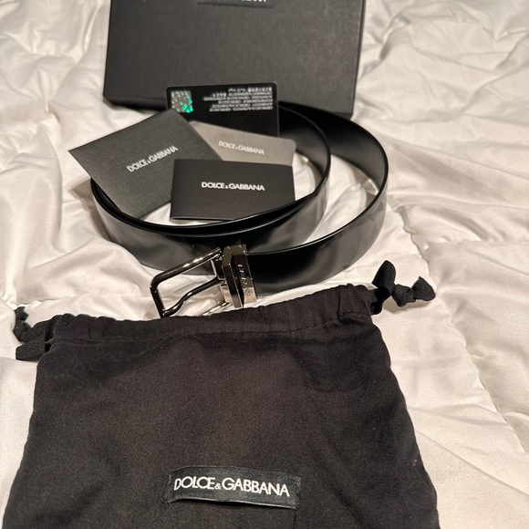 Dolce & Gabbana Black Leather Belt